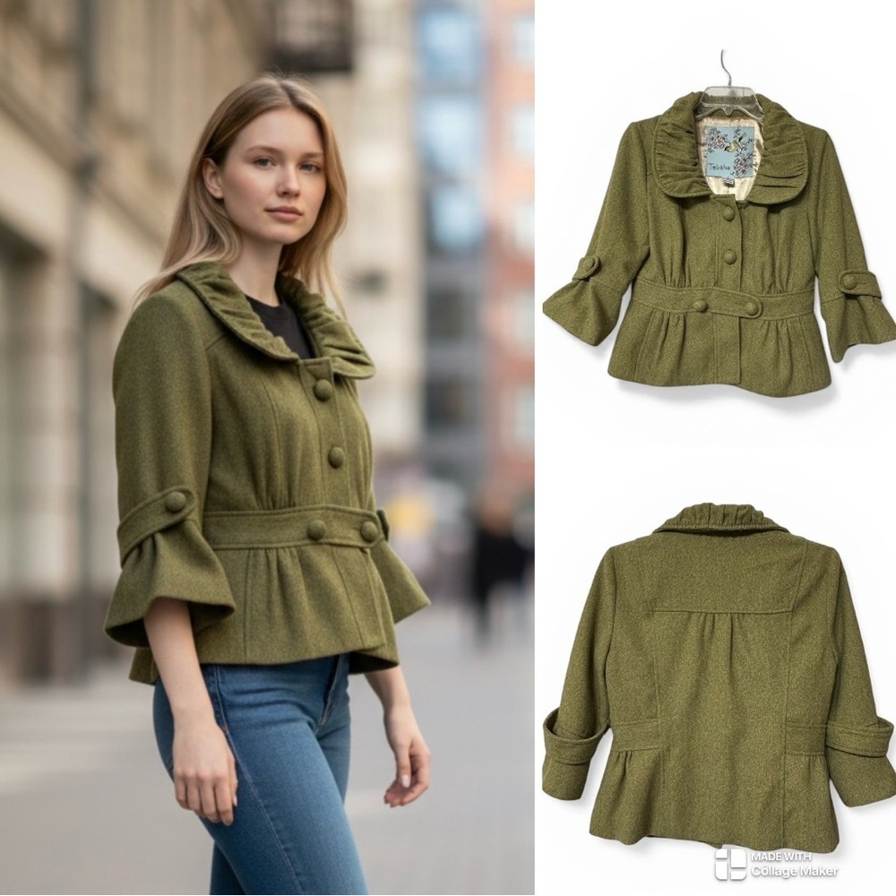 Anthropologie Tabitha felted crop jacket